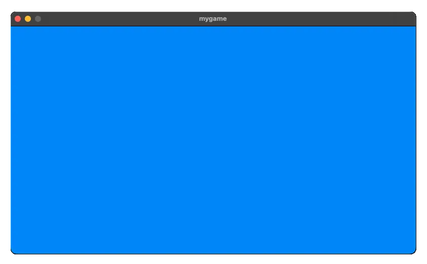 Basic raylib window with a blue background.