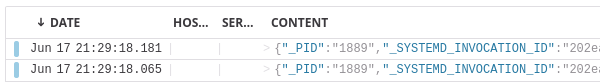 Datadog logs showing blank host and service fields